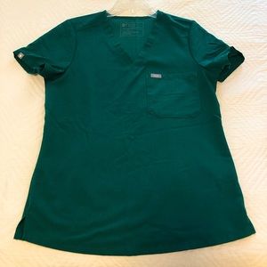 Figs Hunter Green Scrub Top